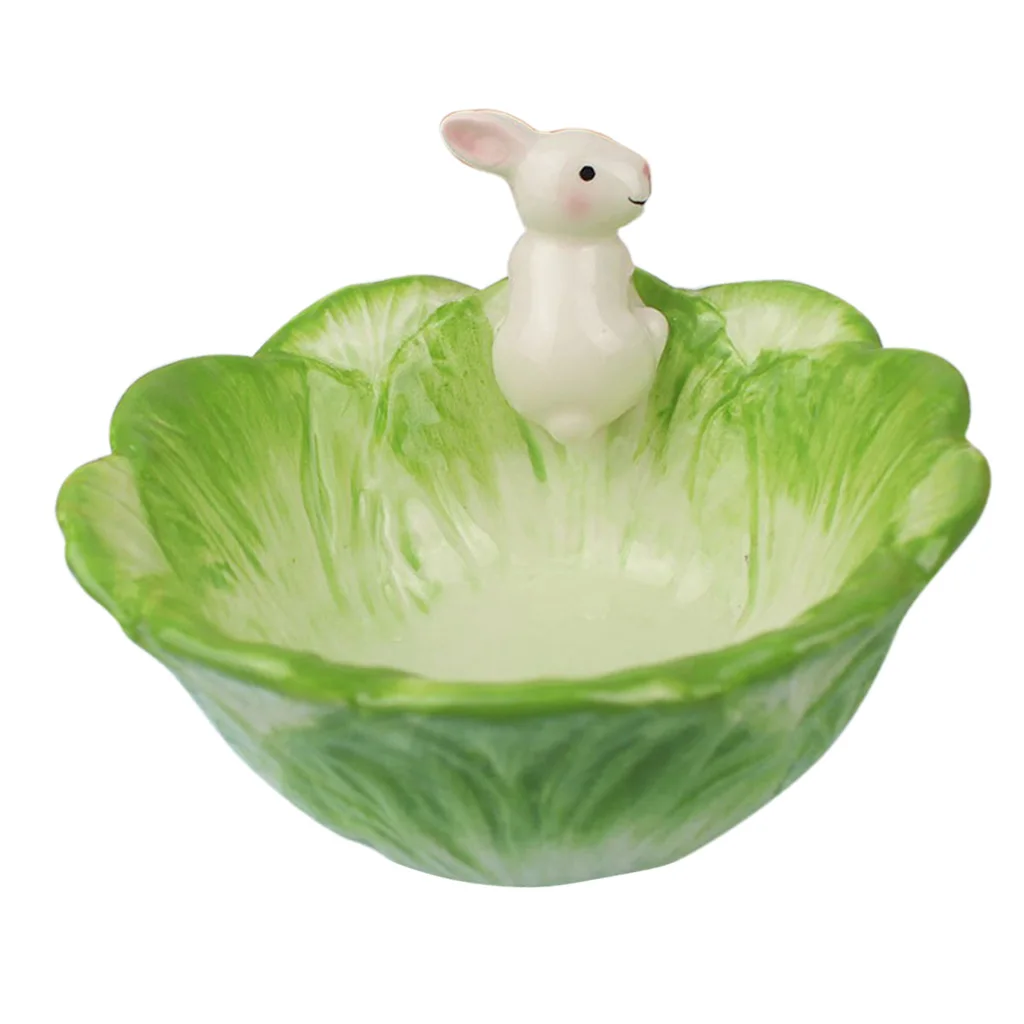 Novelty Fruit Tray Cabbage Rabbit Ceramic Plates Fruit Dessert Candy Dishes Restaurant Tray Platter Tableware
