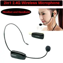 Free Shipping!The Latest 2 in 1 Handheld Portable 2.4G Mini Wireless Microphone Headset MIC & 3.5mm Plug Receiver