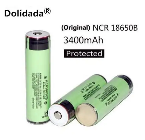 

Dolidada 100% original 18650 battery 3400MAH for Panasonic NCR18650B 3400 mah 3.7 V lithium battery Rechargeable battery +PCB