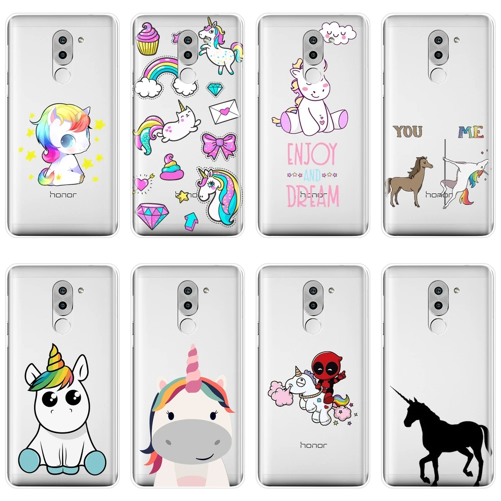 Мягкий силиконовый чехол для телефона Kawaii Girl Huawei Honor 6 5A 4X 5X 6X 6A с милым единорогом