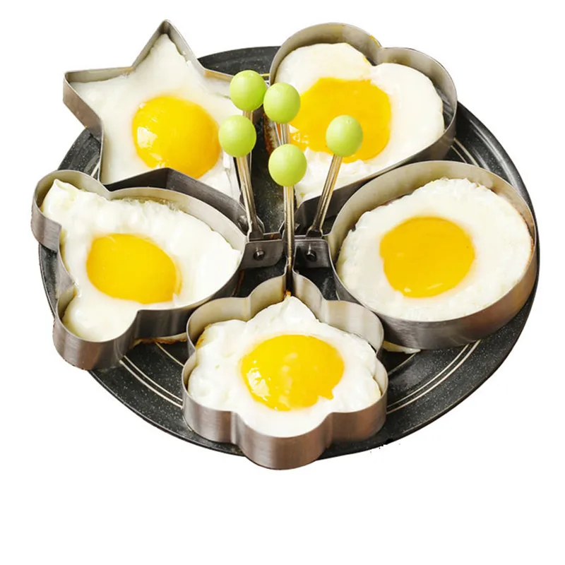YOTOP 5 шт./компл. нержавеющая сталь, милая форма жареное яйцо формы для блинов кольца пресс-форма для кухни сердце, звезда, цветы, круглые, Микки