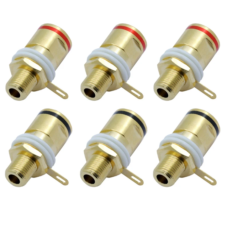 

5pairs/10pcs BINDING POST Copper Gold plated Connector Speaker banana plug terminal banana socket for Speaker Amplifier