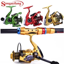 Sougayilang 13+ 1BB Рыболовная катушка XF2000-5000 спиннинговые Рыболовные катушки для соленой воды Пресноводные рыболовные снасти