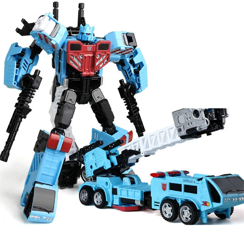 

Haizhixing 5 in 1 Transformation Robot car Action Figures Devastator Military tank plane Motorcycle Aircraft model kids boy toy