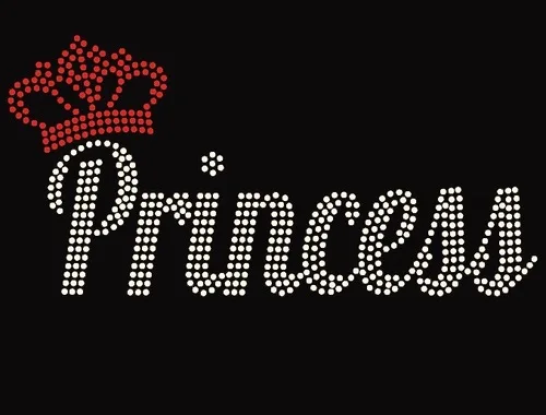 

Free shipping Princess with crown Rhinestone Transfer Iron on very nice image