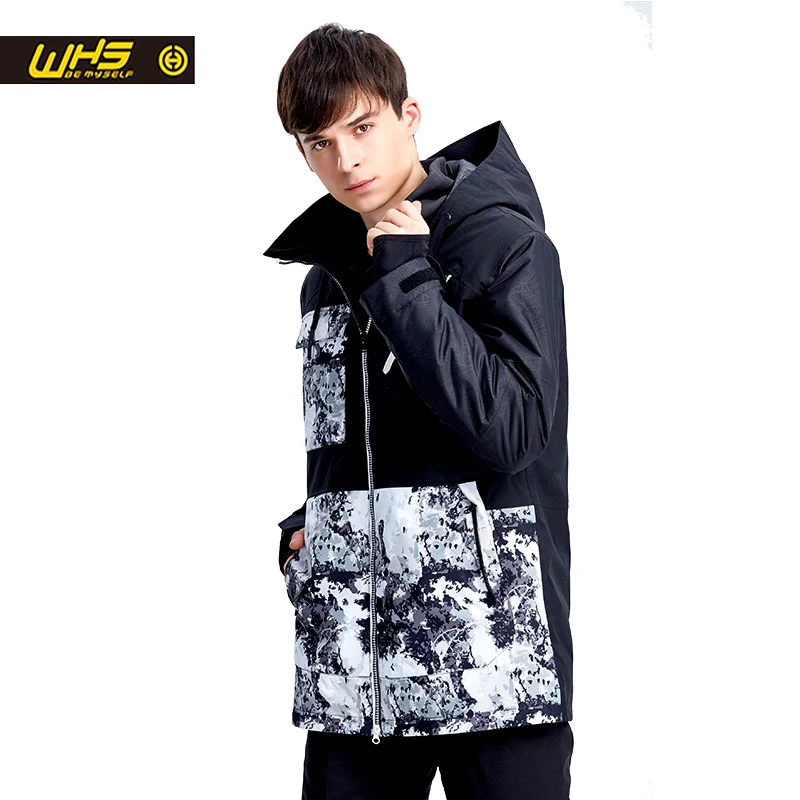 

WHS New Couple Ski Jacket Winter Outdoor Snow Cotton Sportswear man Warm outdoor Coat Waterproof and Windproof black Jacket