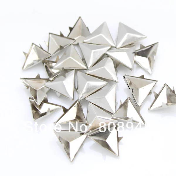 Заклепки! 12 мм Треугольные заклепки в форме пирамиды конус Серебро DIY заклепочные шипы для одежды 1000 шт/партия star15