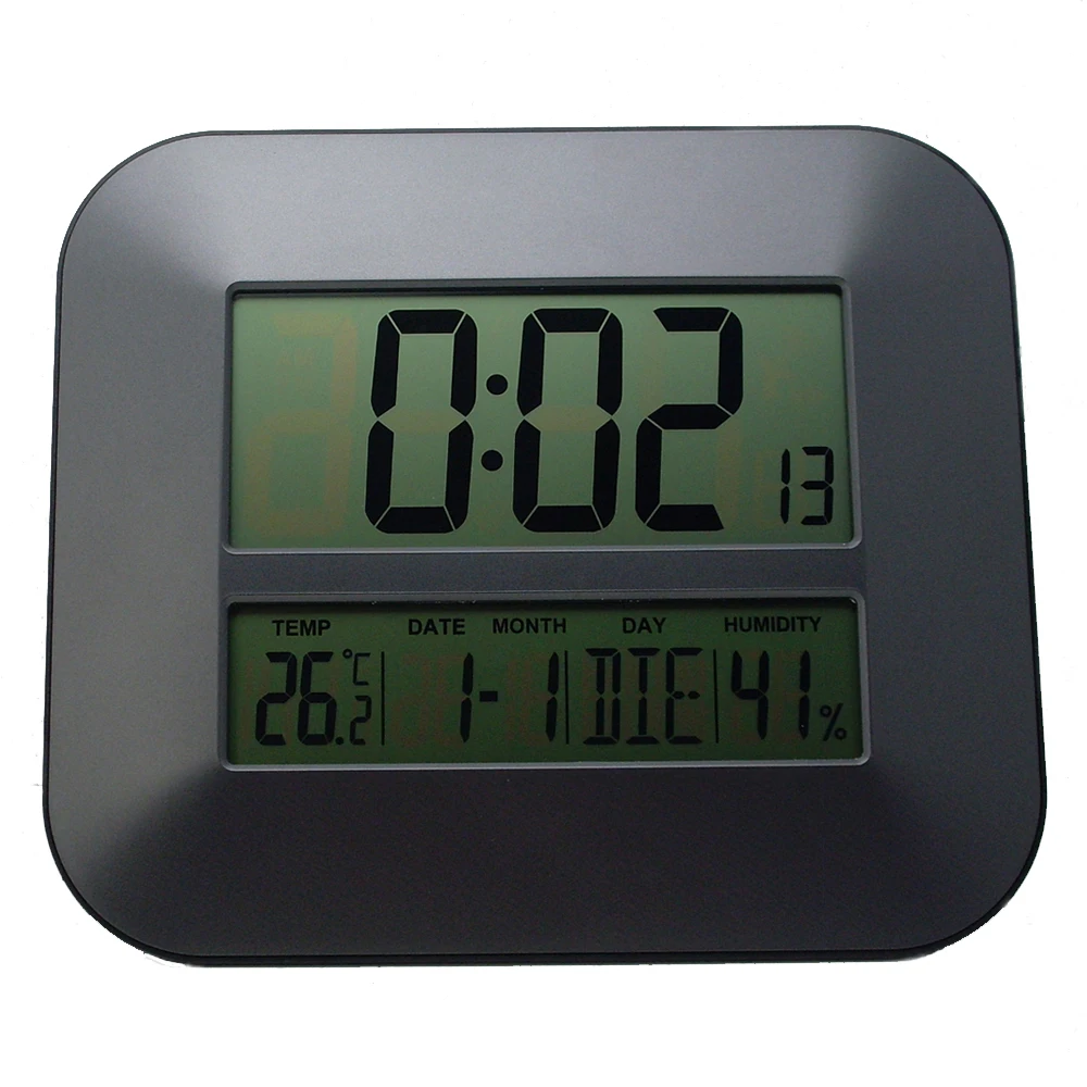 

Thermometer Humidity Hygrometer/Decorative Table Alarm Clock Radio Controlled Time Digital Wall Clock with Temperature