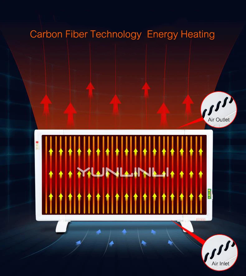 Электрический обогреватель из углеродного волокна 1610 Вт напольный/настенный обогреватель для дома инфракрасное нагревательное устройство XH-175