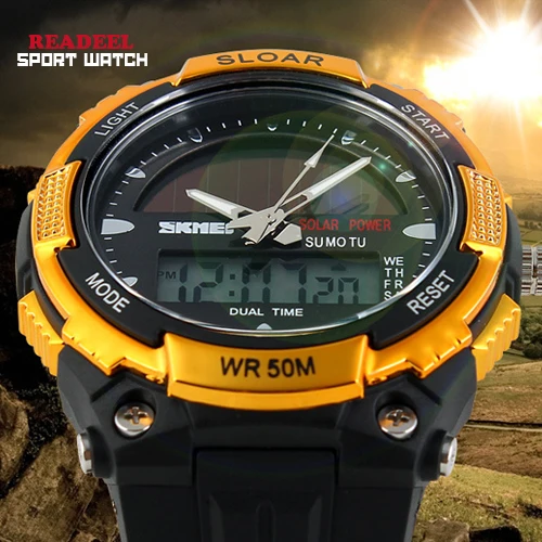 Solar Powere Mens Watch 2018 Quartz Waterproof Wristwatches For Men Boys Fashion Military Sports Wa
