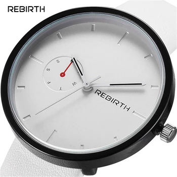 

2016 Top REBIRTH Quartz Watch Women Dress Watches Ladies Clock Female Leather Simple Dial Business Quartz-watch Relogio Feminino