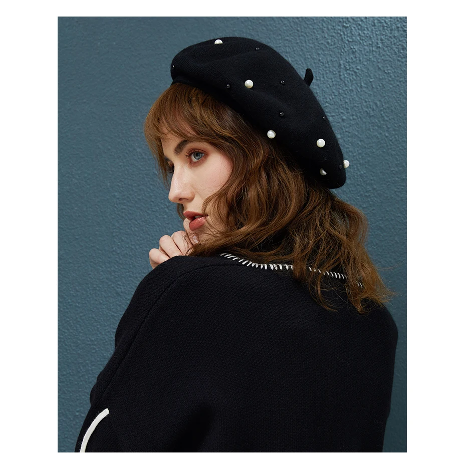 MOSNOW 2018 Women Berets Hat Female Pearl Decoration Brand High Quality Caps Fashion Accessory Winter Hats New Headwear Beret2 (8)