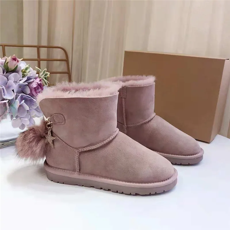 Г., Новые Стильные красивые зимние классические ботинки из натуральной овечьей кожи женские ботинки женская обувь наивысшего качества