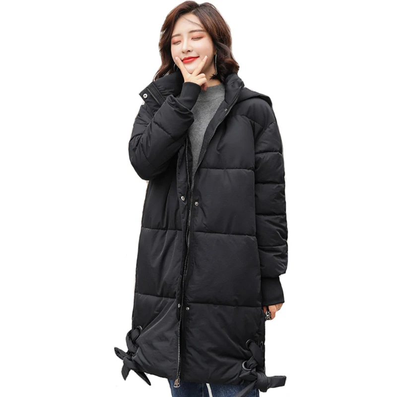 

2019 New Arrival Winter Jacket Women Hooded Long Cotton Padded Female Parka Outwear Warm Coat Mujer Invierno