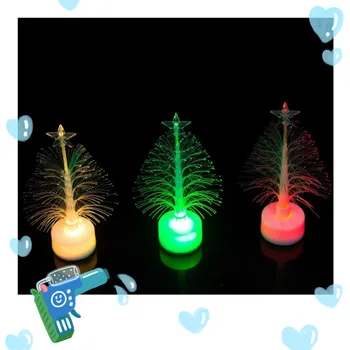 

For Party Wedding Decoration Gift 12cm Christmas Tree Fiber Optic Night Light Colorful Lamp Emitting Flowers Three-dimensional