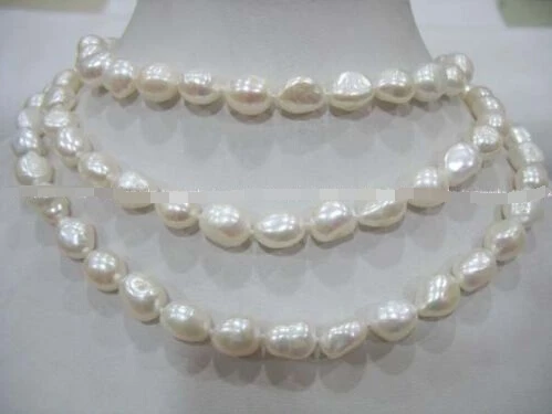 

Free shipping >>>>>48" 8-10mm white baroque freshwater pearl necklace
