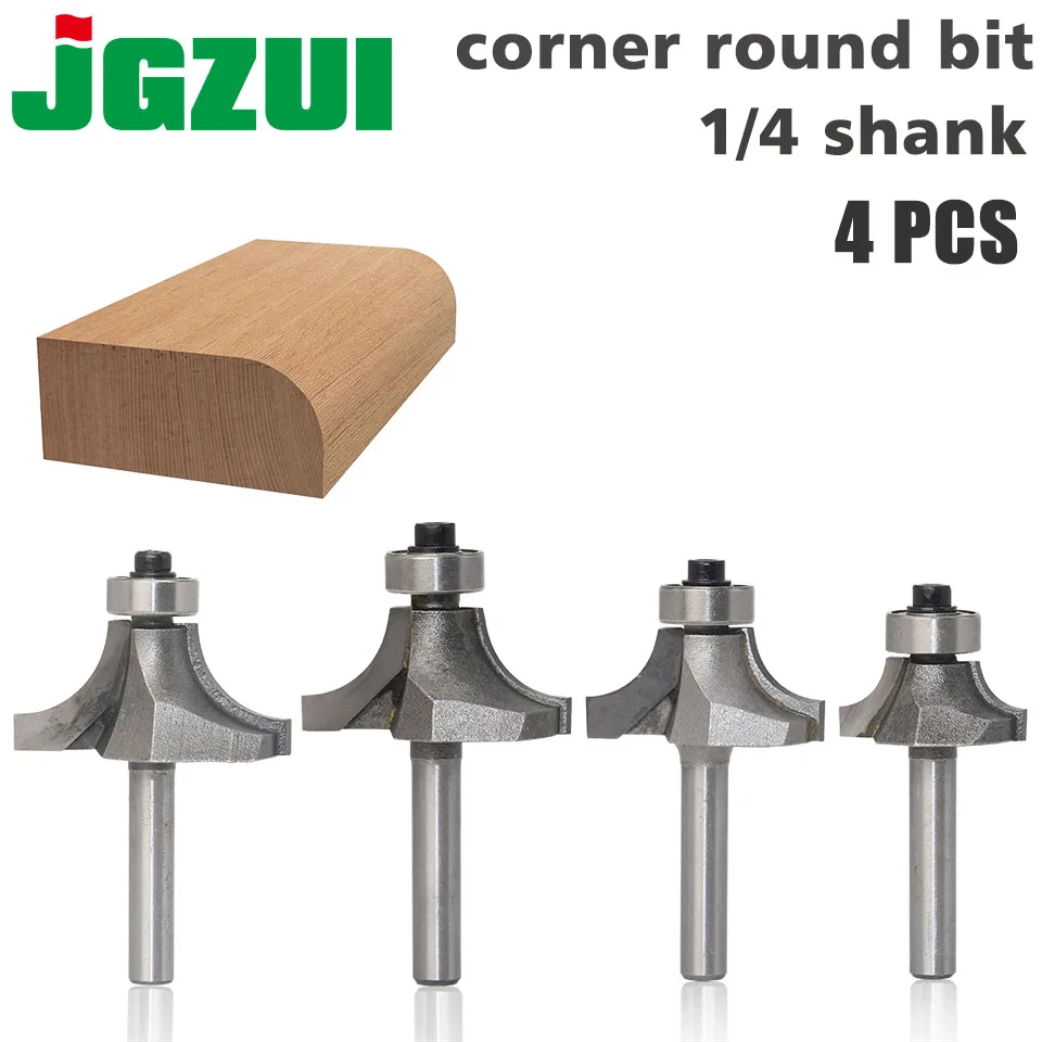 1//4 Shank Woodworking Router Bit Radius Round Over Dual Edge Cutter 1//2/'/'