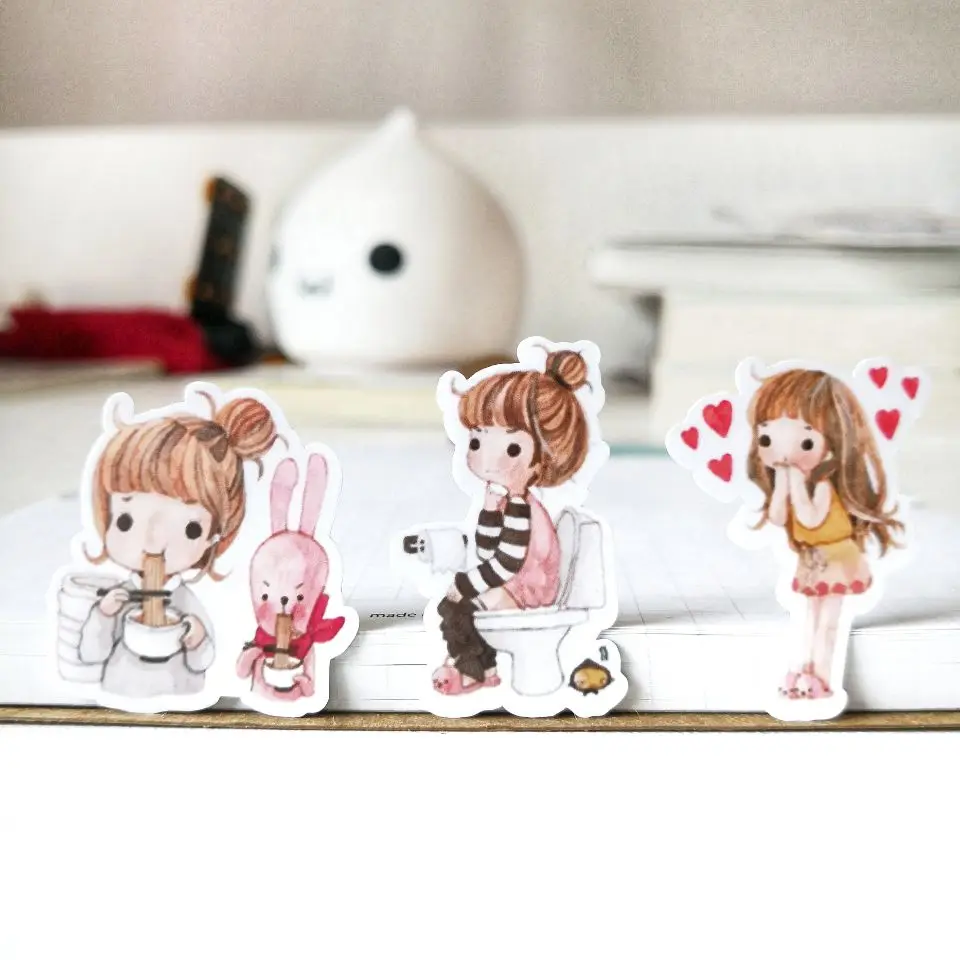 

20/40pcs Creative Homemade Cute Pretty Rabbit Girl Clip Art Mobile Phone Computer Decoration DIY Craft Album