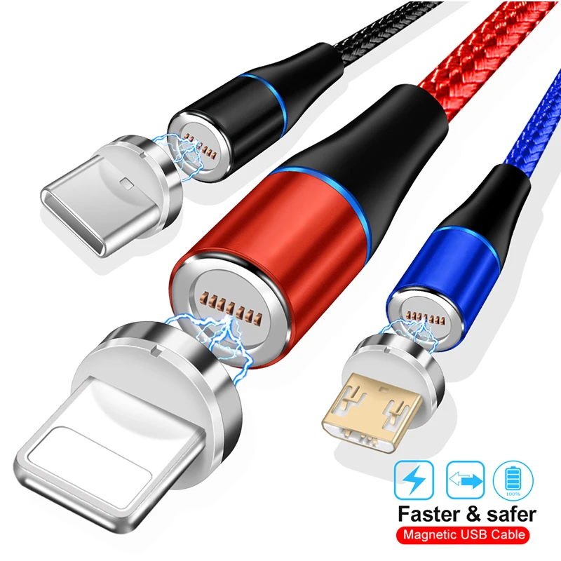 Магнитный кабель Micro USB Тип C адаптер зарядное устройство Быстрая зарядка для iPhone X