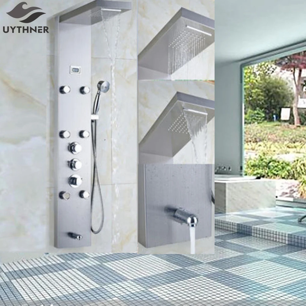 Newly Arrival Brushed Nickel Shower Faucet Mixer Tap Thermostatic