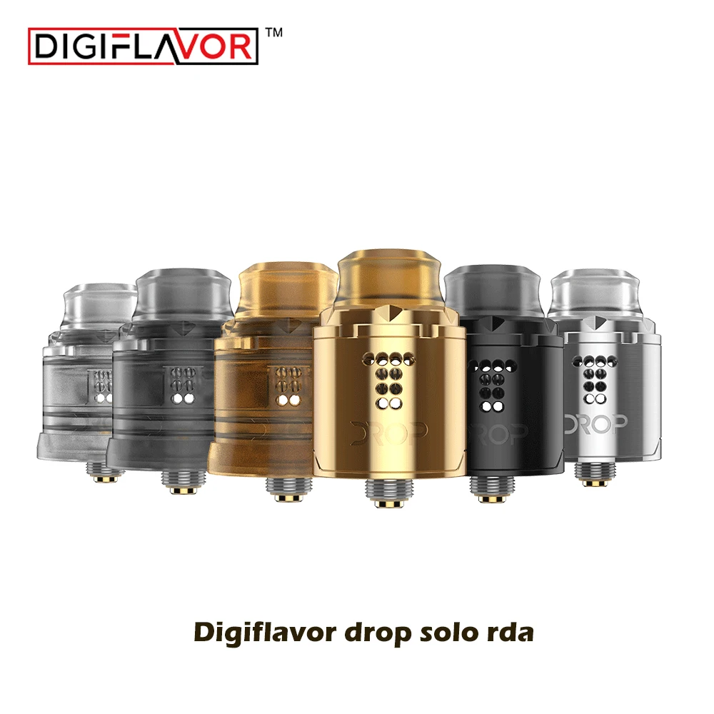 

2pcs Original Digiflavor Drop Solo RDA single coil 22mm drop with two caps standard 510 and BF Squonk 510 pin deep base