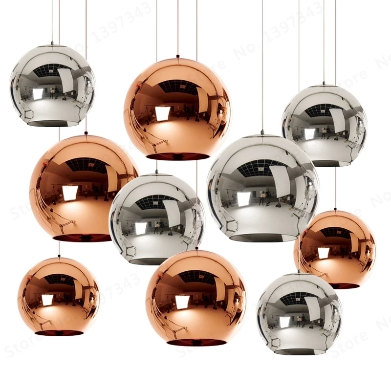 País das Maravilhas Bola de Luz do Candelabro Tira de Cobre Moderno de Vidro Lâmpada de Natal Levou Pingente Sombra Mirror Ball Luz Lustre da 20 Luzes de pendentes