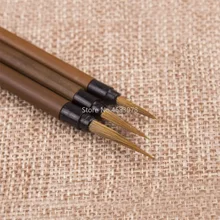 3 шт., тонкая кисточка для китайской каллиграфии, ручка, бамбуковый вал, кисть для краски, художественная стационарная кисть для масляной краски