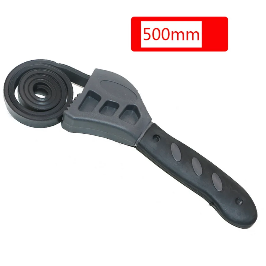 by dhl 100pcs practical 500mm Rubber Strap Wrench Universal Black Wrench Adjustable Spanner