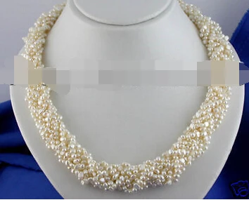 

song voge gem nanJ0509 HANDWORK 9ROW BAROQUE WHITE FRESHWATER PEARL NECKLACE