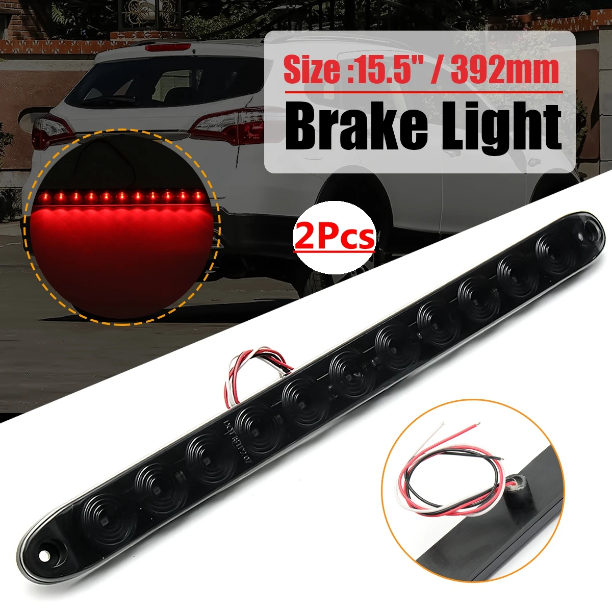 

Waterproof 15Inch Smoke 12V LED Strip Bar Lamp Truck Trailer Tractor SUV LED Lightbar Light Bar Stop Turn Tail Brake Light