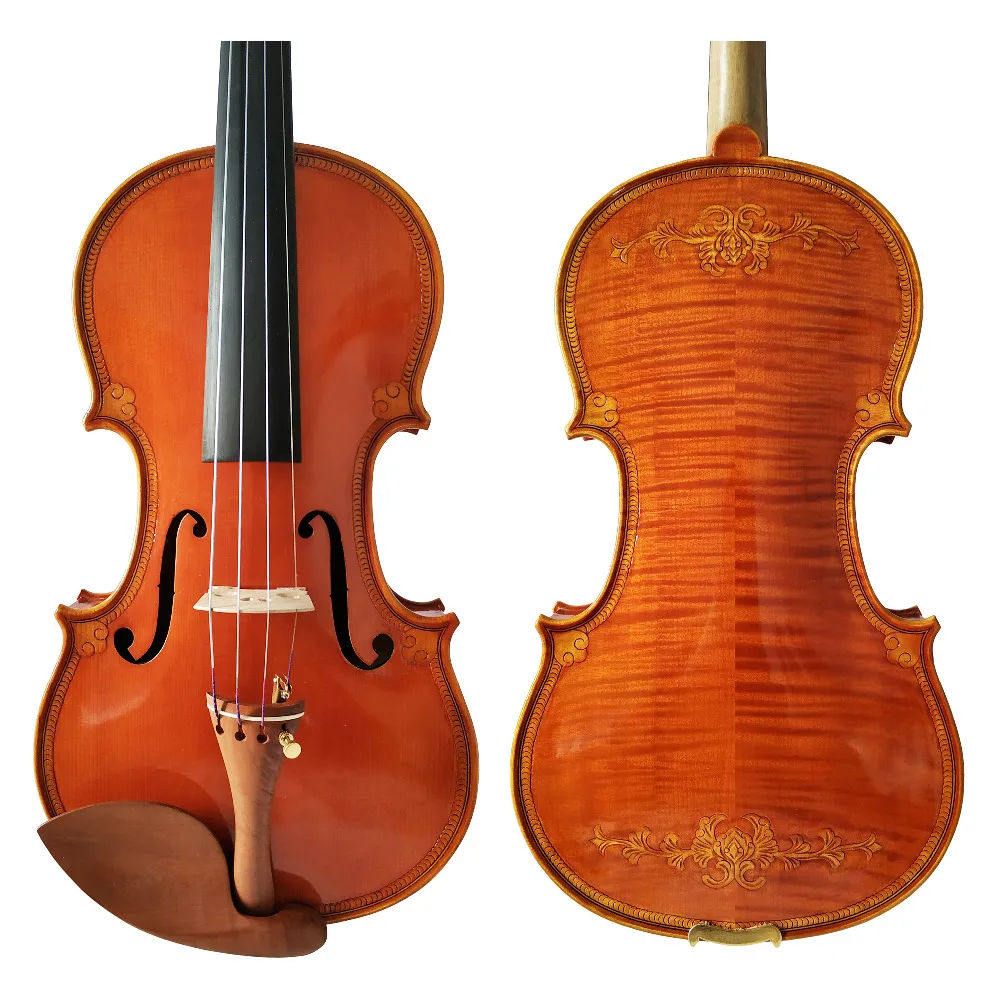 Копия Stradivarius 1715 ручная работа резьба цветок FPVN03 скрипка+ углеродного волокна лук пены чехол