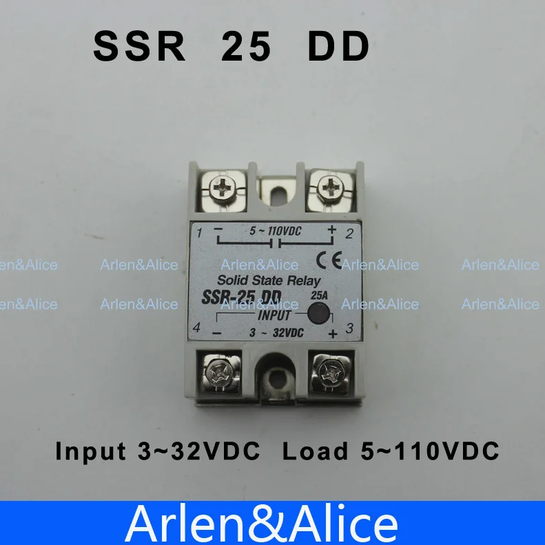 25DD SSR вход 3~ 32VDC нагрузка 5~ 110VDC Однофазный DC твердотельное реле