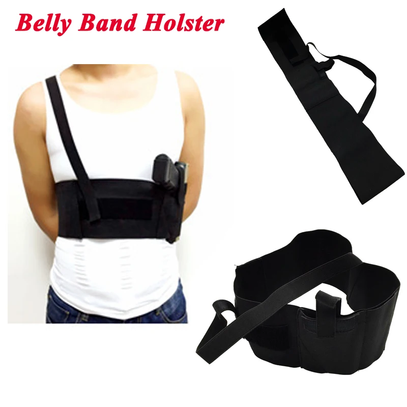 Nylon Gun Carry Holster Tactical Belly Band Holster For Universal Gun Military Pistol Concealment Holster 3 Size photo