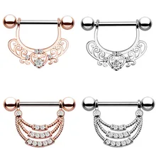 2 шт Новое прибытие циркония лист стиль подвеска сосок пирсинг форма пирсинг щит баров пирсинг из хирургической стали пирсинг сосков