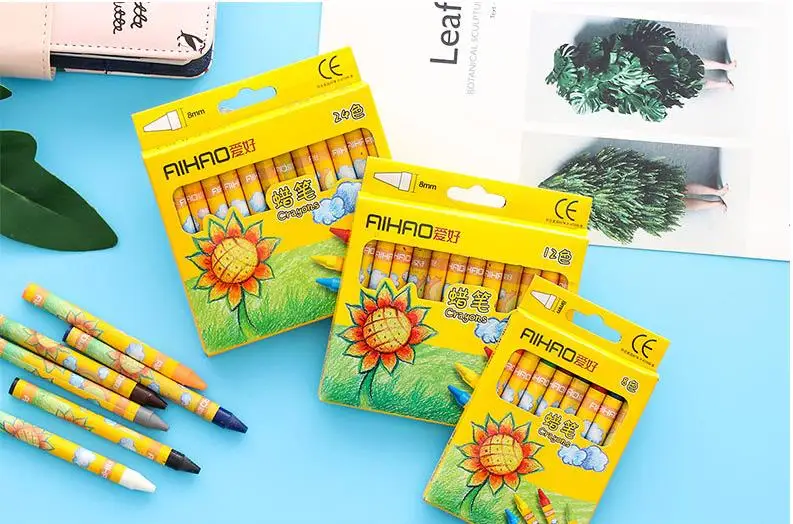 Милые цветные карандаши для рисования в виде подсолнуха, цветные ручки для детей, безопасные нетоксичные карандаши для граффити, школьные принадлежности