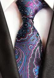 8 см классический дизайн Для мужчин Тканые галстук черный с голубой розы красный галстук с ярким узором для человека подарок аксессуар