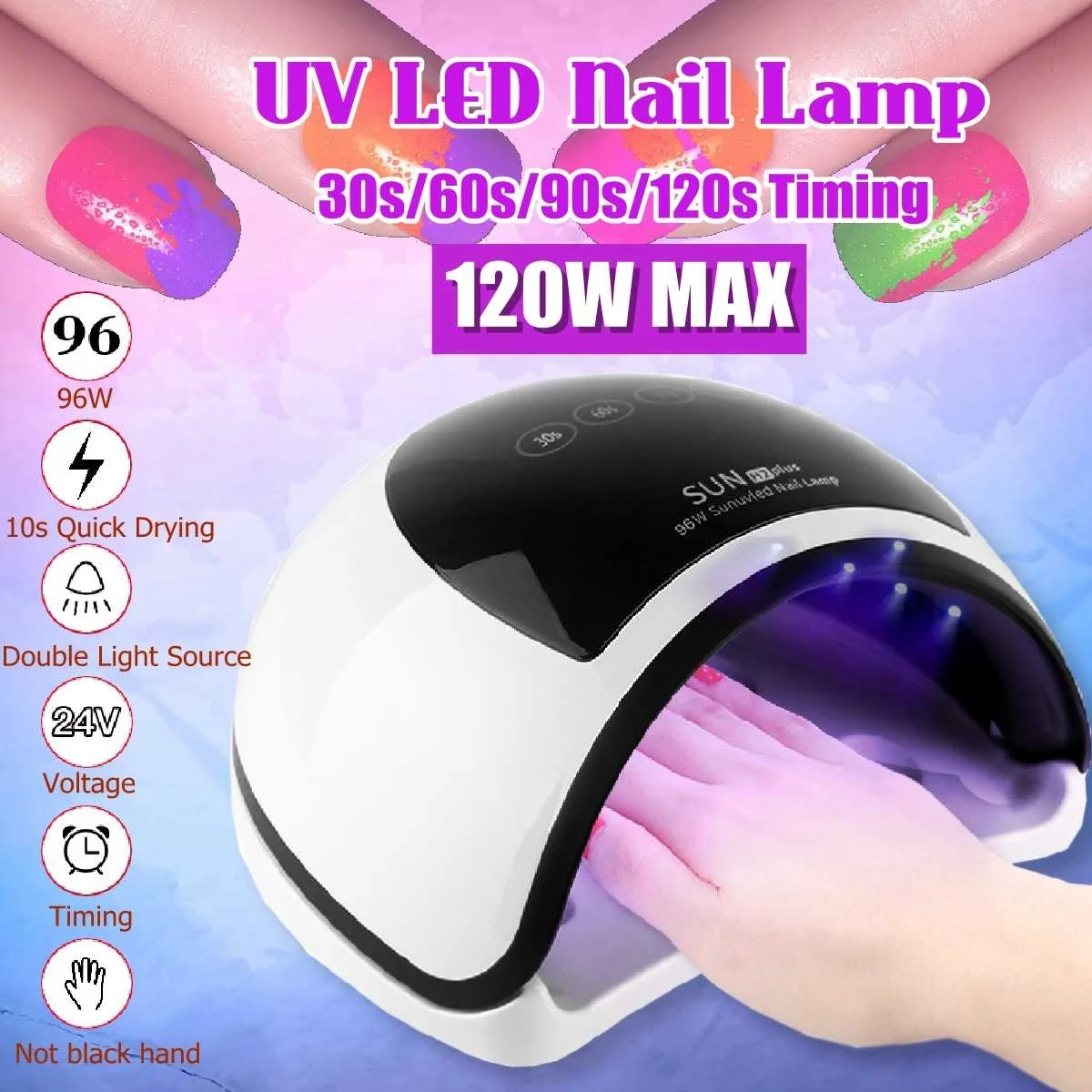 

SUNH2 120W UV LED Lamp Nail Dryer Manchine LCD Display LED Dryer Nail Lamps Curing Gel Polish Auto Sensing Lamp For Nails New
