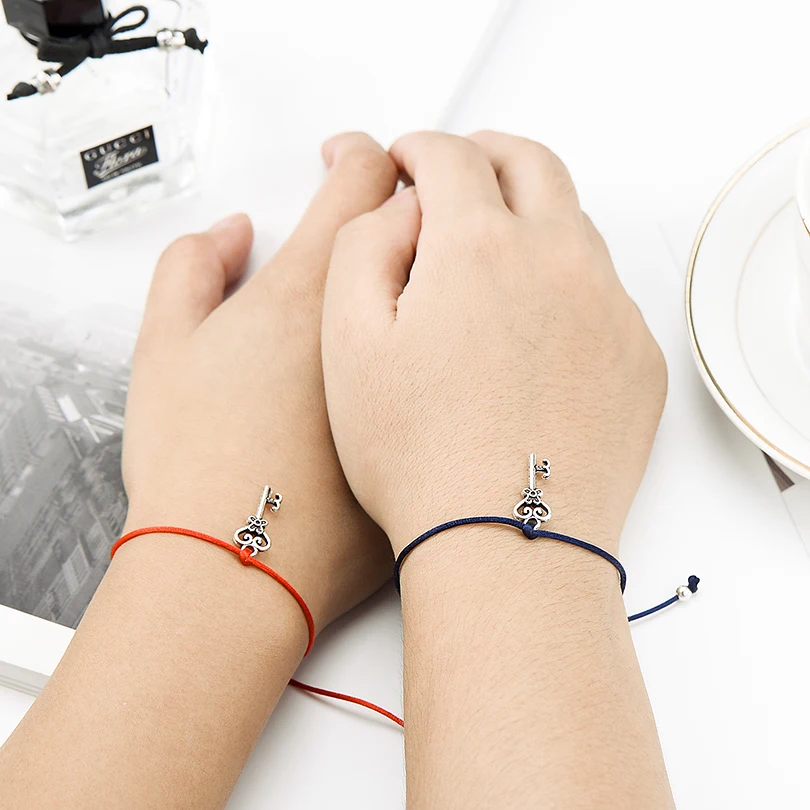 Pipitree Сделано с любовью сердце ключ Амулет браслет на удачу красная веревка