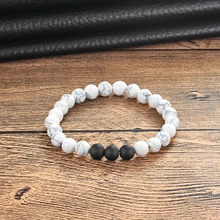 LIVVY черный и белый камень 8 мм мужской браслет жемчужный браслет баланс Женский браслет молитвенник драгоценный камень аура Йога AS225