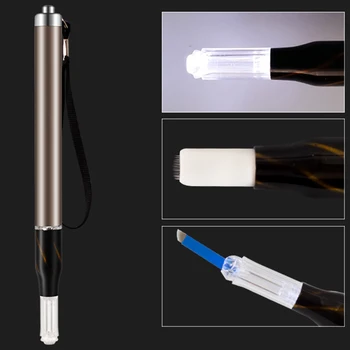

Microblading 3D Pen LED Light Eyebrow Tattoo Pen Multifunction Needle Blade Manual Tattoo Machine Permanent Eyebrow Munsu Tebori