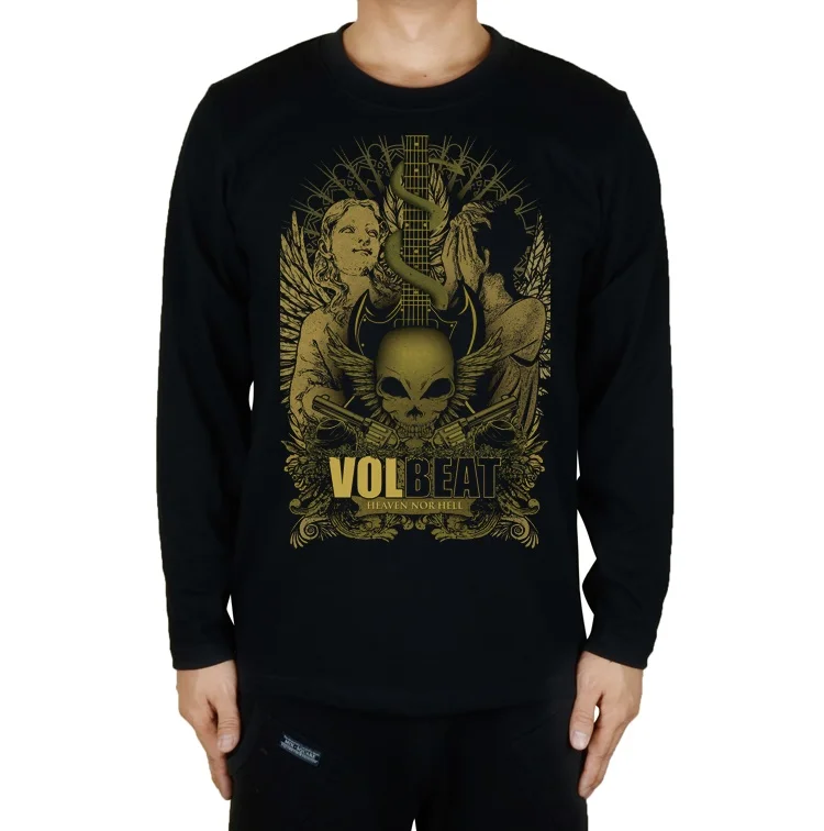 

22 designs Vintage 3D Skull Volbeat Punk Rock Brand Full long sleeve Cotton Shirt Streetwear Tee heavy Metal Harajuku skateboard