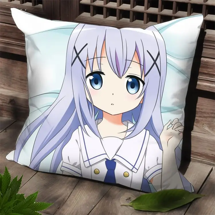 Чехол с квадратной подушкой Hobby Express Chino Is the Order a Rabbit Anime Dakimakura SPC83|anime dakimakura|hobby