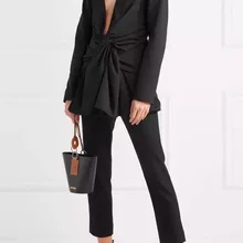 Новое Осеннее черное пальто Модные костюмы с длинными рукавами сексуальная горячая распродажа