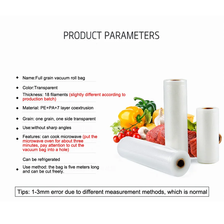6 размер вакуумные пакеты для запечатывающего устройства для хранения пищевых продуктов вакуумный упаковщик держать свежий оптом