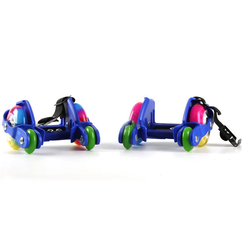 Для взрослых детей светодиодный мигающий роликовые коньки обувь с горячим колесом спортивные пятки коньки роликовые туфли роликовые коньки - Цвет: 4 wheel blue