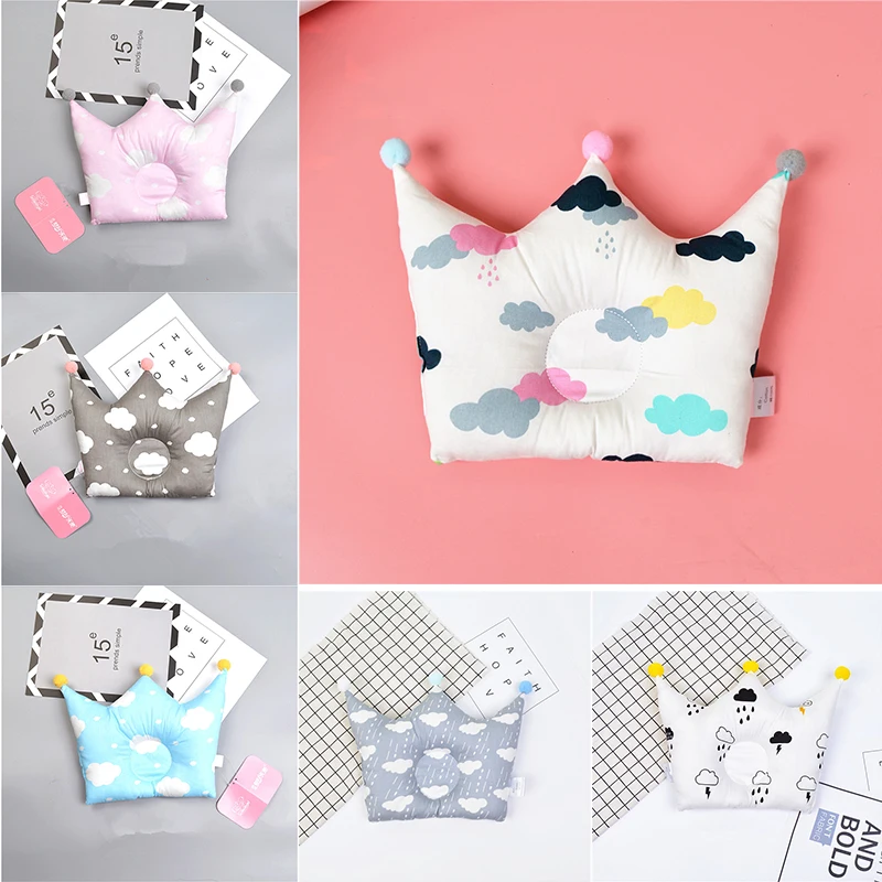 

100% Cotton Cute Cartoon Baby Pillow Cushion Infant Room Decor Newborn Pompom Pillows Head Protection Bed Doll Birthday Gifts