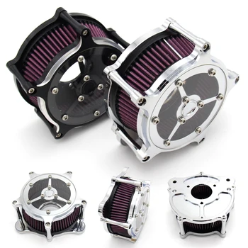 

CNC Air Filter Cleaner Intake System Black/Chrome For Harley Touring Road King Road Glide 2008-2016 09 2011 2012 2013 2014 2015