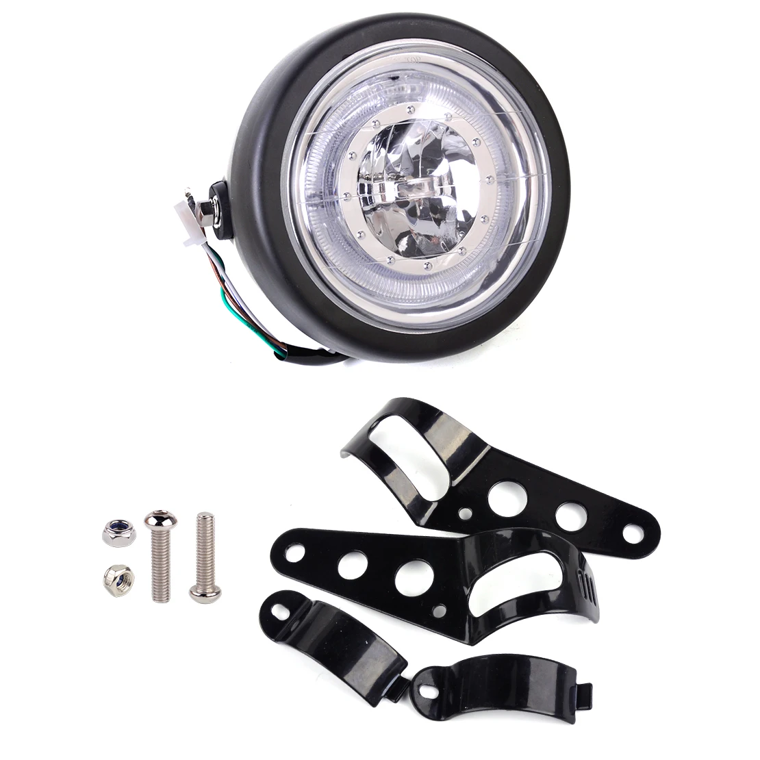  CITALL Motorcycle Motorbikes Chopper Cafe Racer LED Retro Headlight Lamp Vintage Round Light for Ha - 32821871274