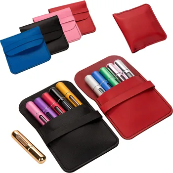 

MUB-5pcs Refillable Perfume Spray Bottle with Leather Bag Portable Mini Perfume Atomizer with Package Empty Cosmetics Container