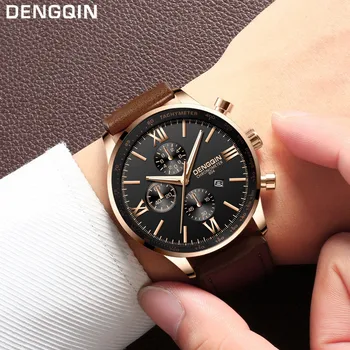 

luxury Men's Watches temperament Business Watches Leather Military Strap Casual Quartz Analog Date Wrist Watch relogio masculino